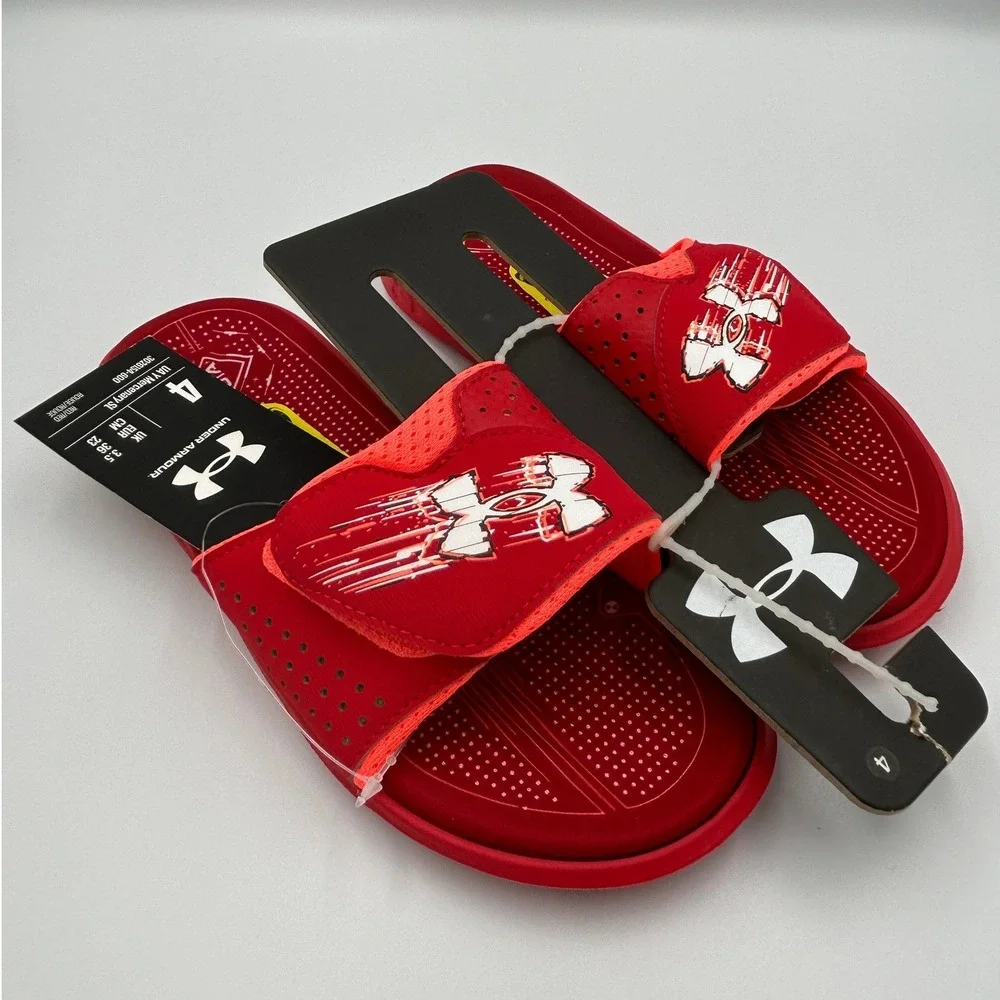 Under Armour Mercenary SL Slides Youth 4 Red New Sandals
